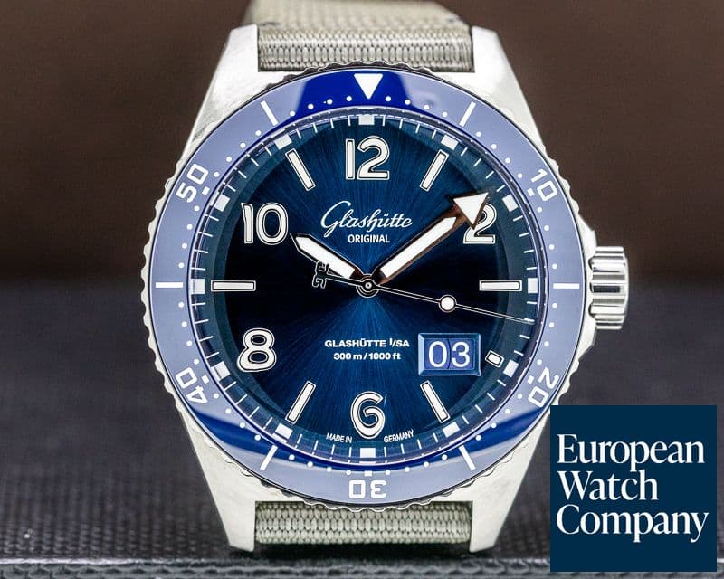 Image of Glashutte Original SeaQ Panorama Date Blue Dial SS 