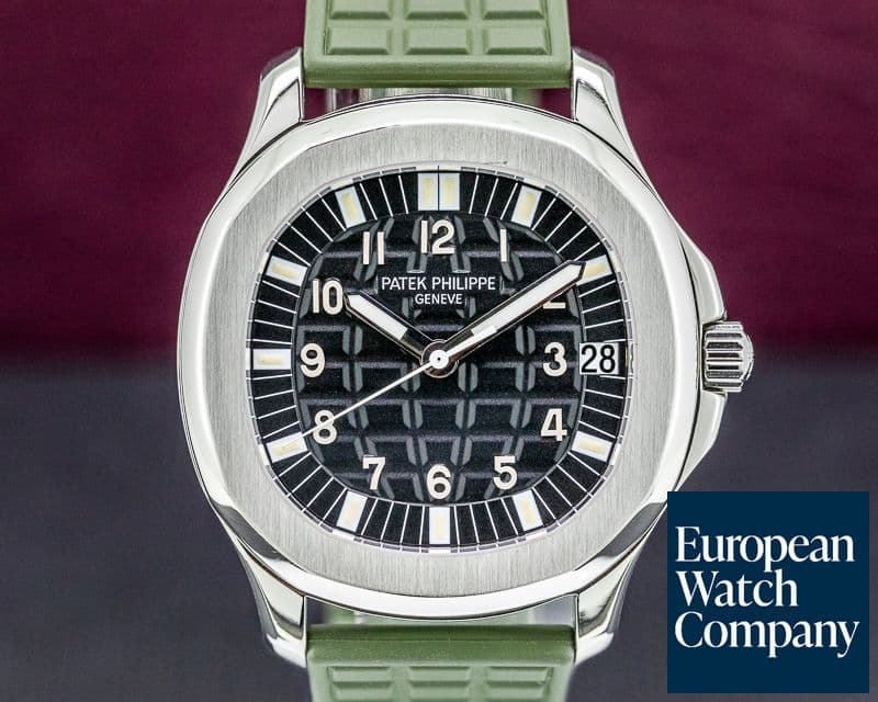 Image of Patek Philippe Aquanaut 5065/1A Automatic Black Dial SS GREEN STRAP 
