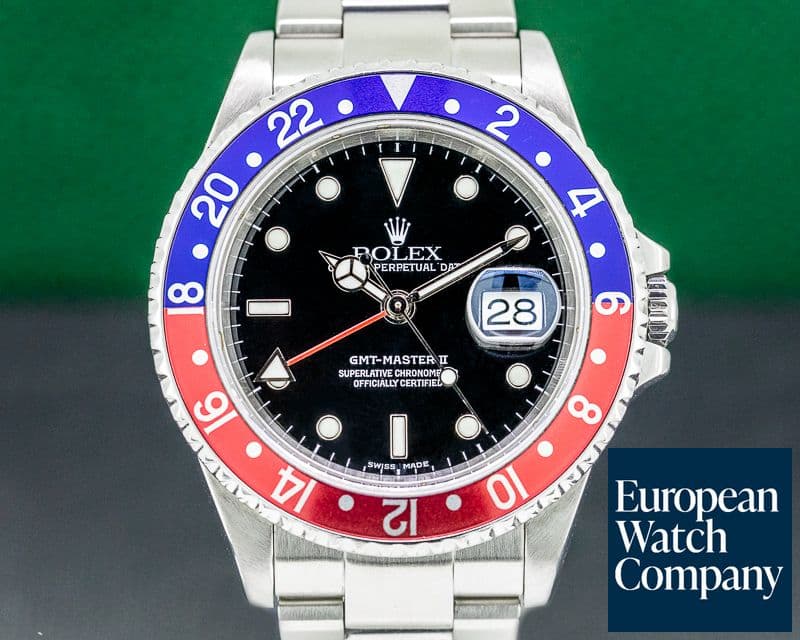 Image of Rolex GMT Master II 16710 SS Red / Blue Pepsi Bezel FULL SET