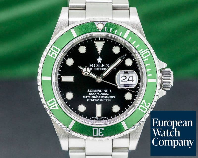 Image of Rolex Submariner 50th Anniversary 16610LV SS Green Bezel