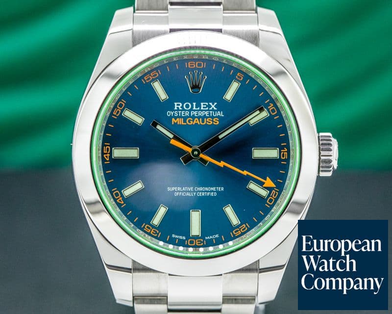 Image of Rolex Milgauss 116400 SS Blue Dial Green Crystal 2020
