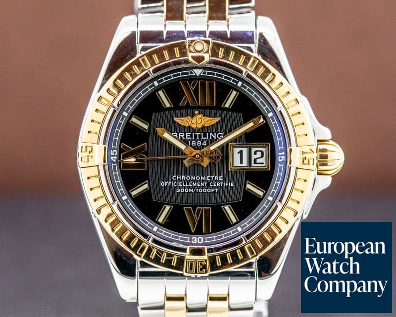 Image of Breitling Cockpit Black Dial on 18k / Stainless Bracelet
