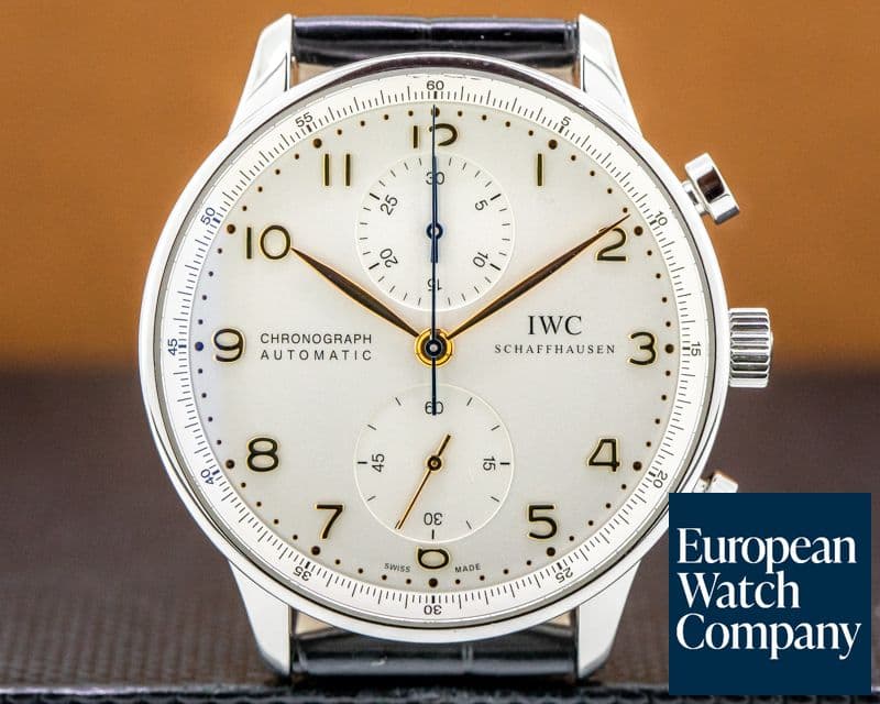 Image of IWC Portuguese Chronograph SS Silver Dial / Gold Numerals 