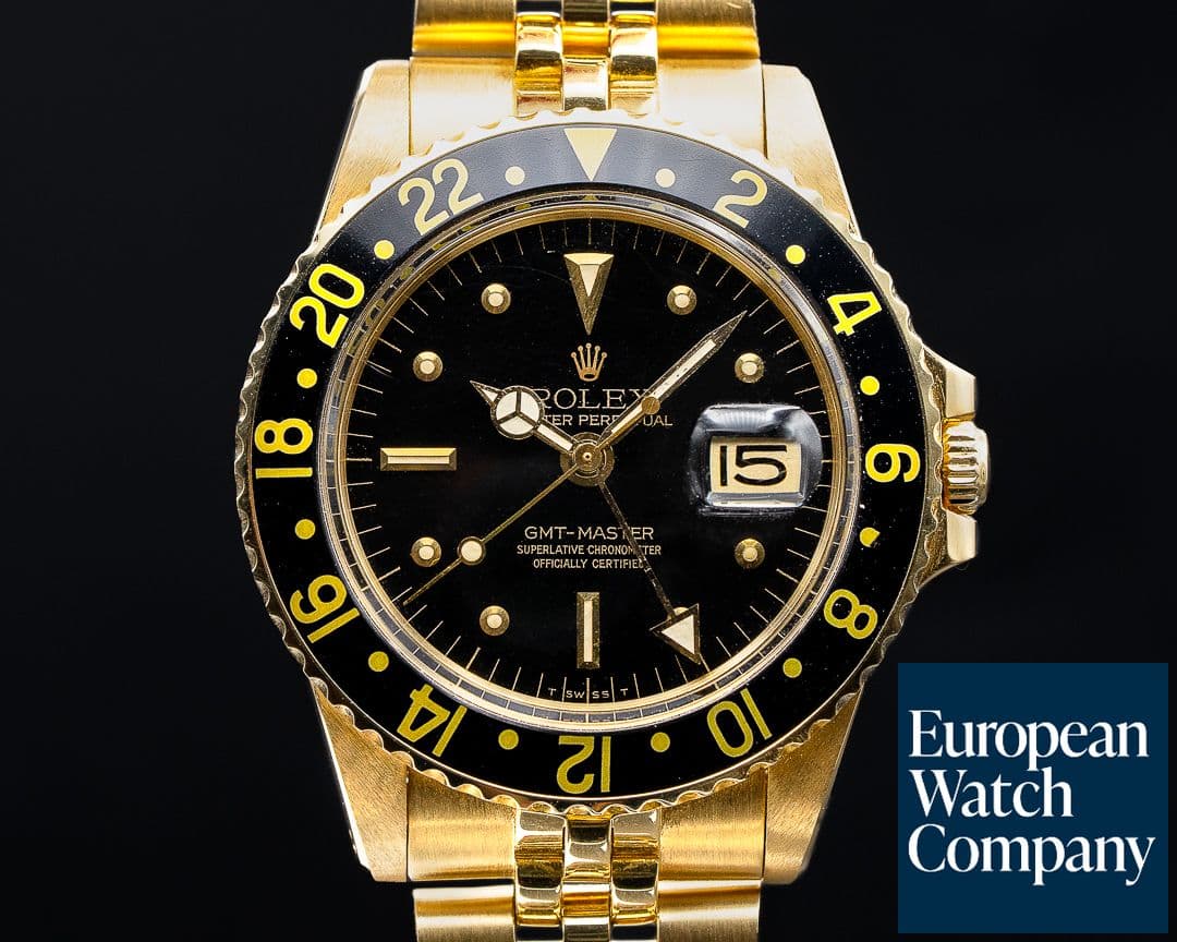 Image of Rolex GMT Master Nipple Dial 18k Yellow Gold c. 1979 WOW NICE 