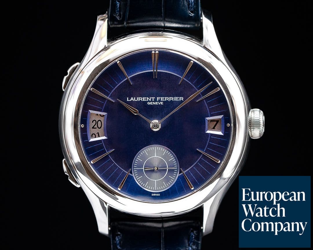 Image of Laurent Ferrier Galet Traveller Stainless Steel Blue Dial UNWORN