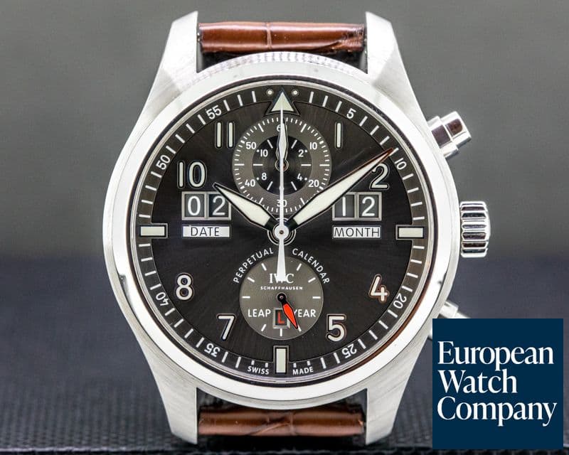 Image of IWC Spitfire Pilot Perpetual Calendar Slate Dial Stainless