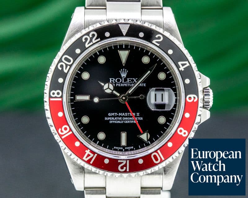 Image of Rolex GMT Master II SS Red / Black Coke COMPLETE NICE FULL SET 