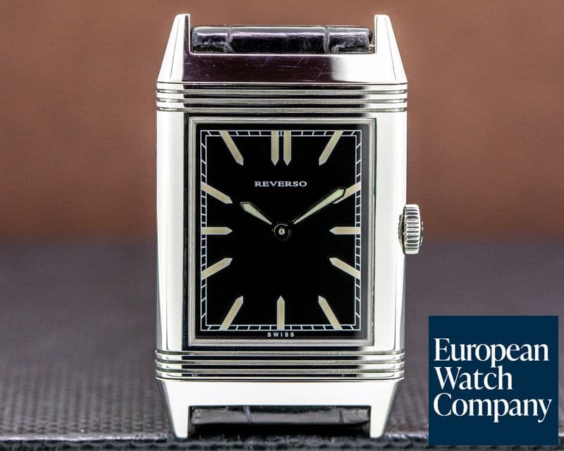 Image of Jaeger LeCoultre Grande Reverso "Tribute to 1931" Ultra Thin SS Black Dial NEW YORK GIANT