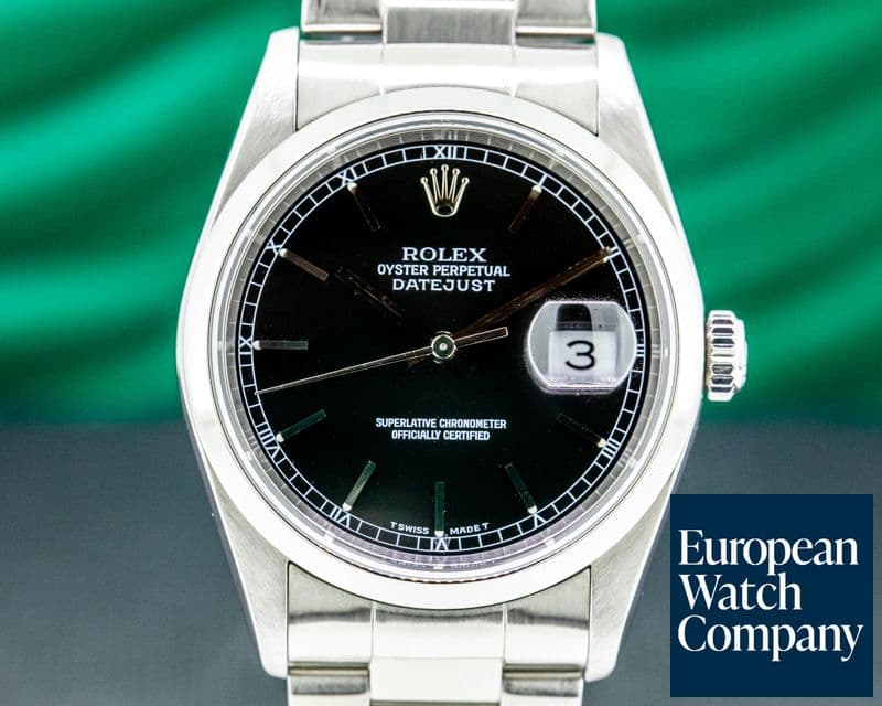 Image of Rolex Datejust 16200 Black Dial SS Oyster FULL SET