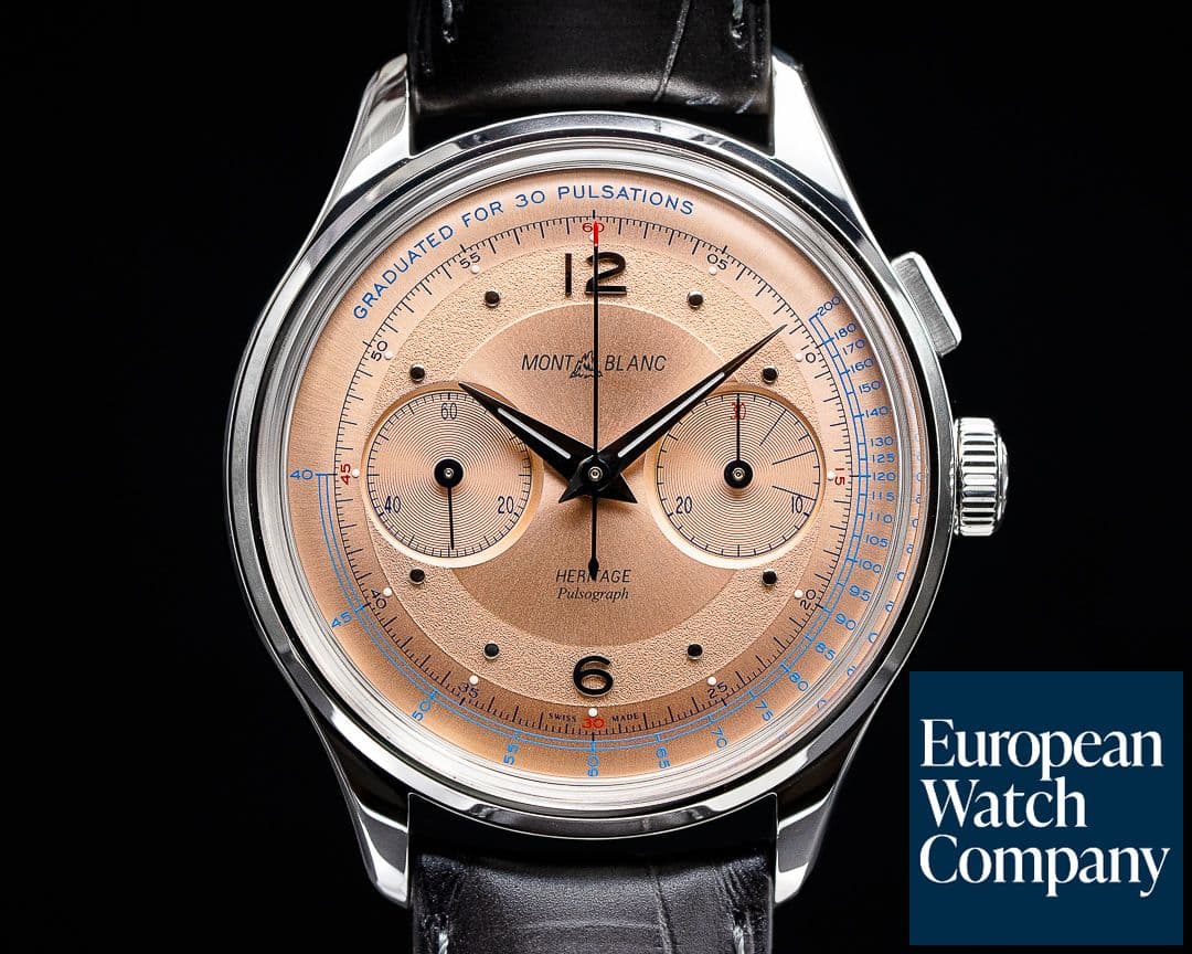 Image of Montblanc Heritage Spirit Pulsograph SALMON DIAL Monopusher SS LIMITED