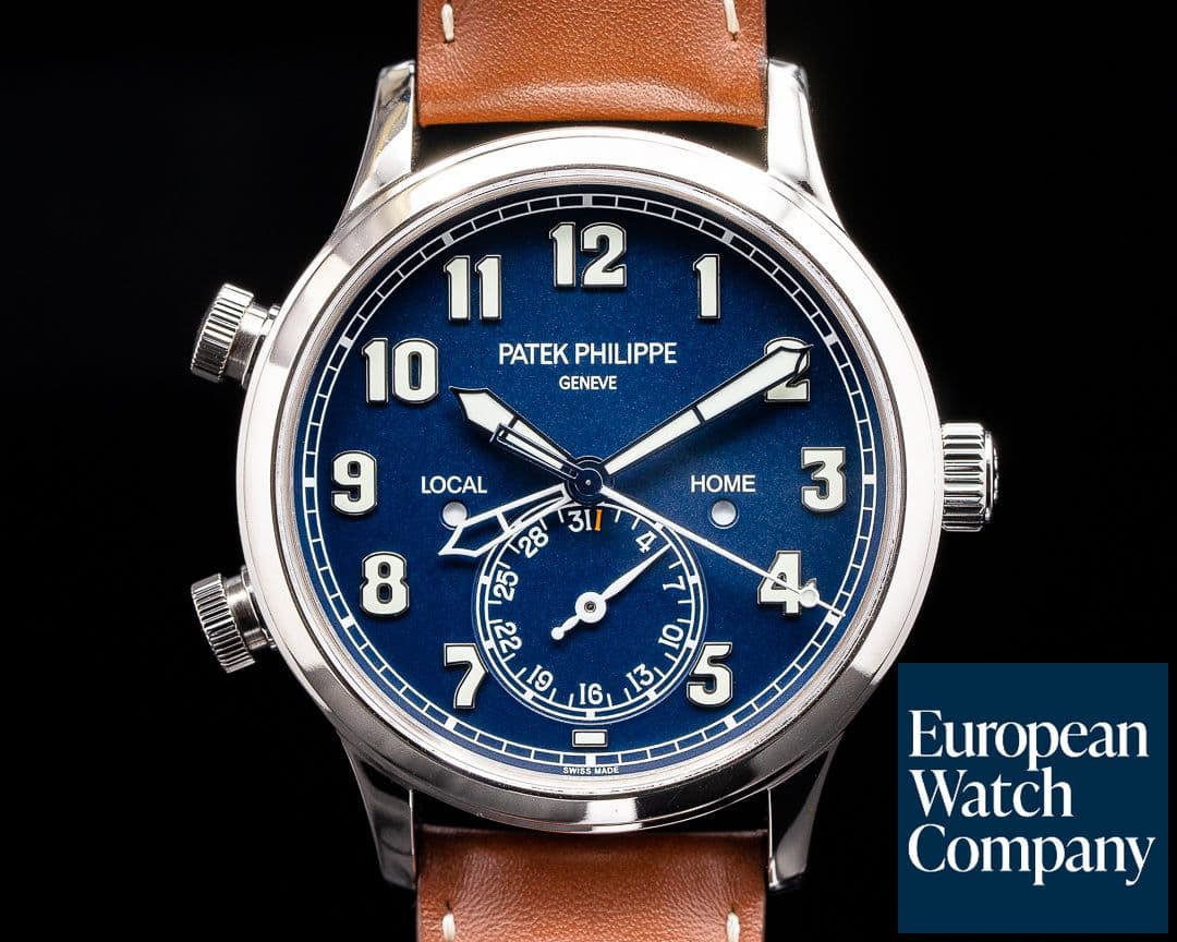 Image of Patek Philippe Calatrava 5524G Pilot Travel Time 18k White Gold 