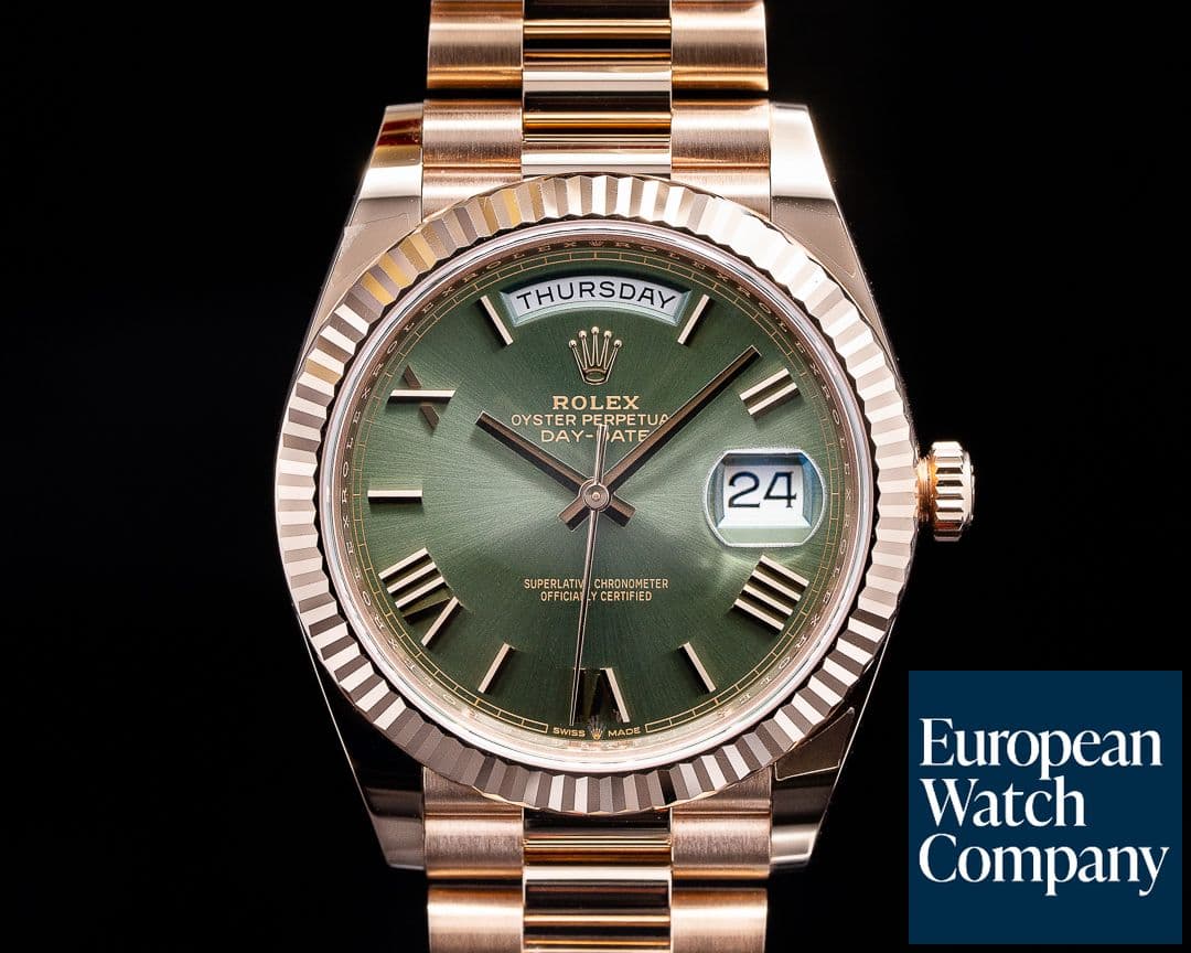 Image of Rolex Day Date Presidential Everose Gold Green Dial 40MM 2019