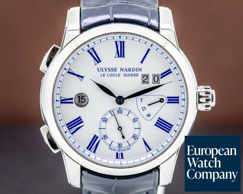 Image of Ulysse Nardin Classic Dual Time SS 42MM white GRAND FEU ENAMEL Dial