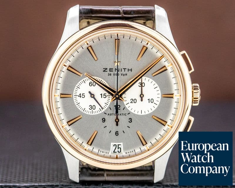 Image of Zenith Captain Chronograph SS / Rose Gold Silver Dial 