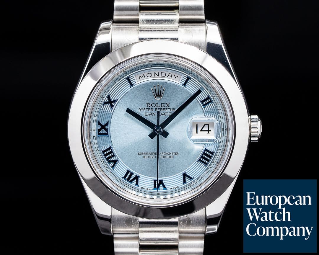 Image of Rolex Platinum Day Date II Glacier Dial Roman Numerals UNWORN