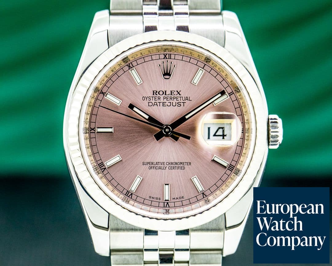 Image of Rolex Datejust 116234 SS Jubilee Pink Stick Dial 36MM