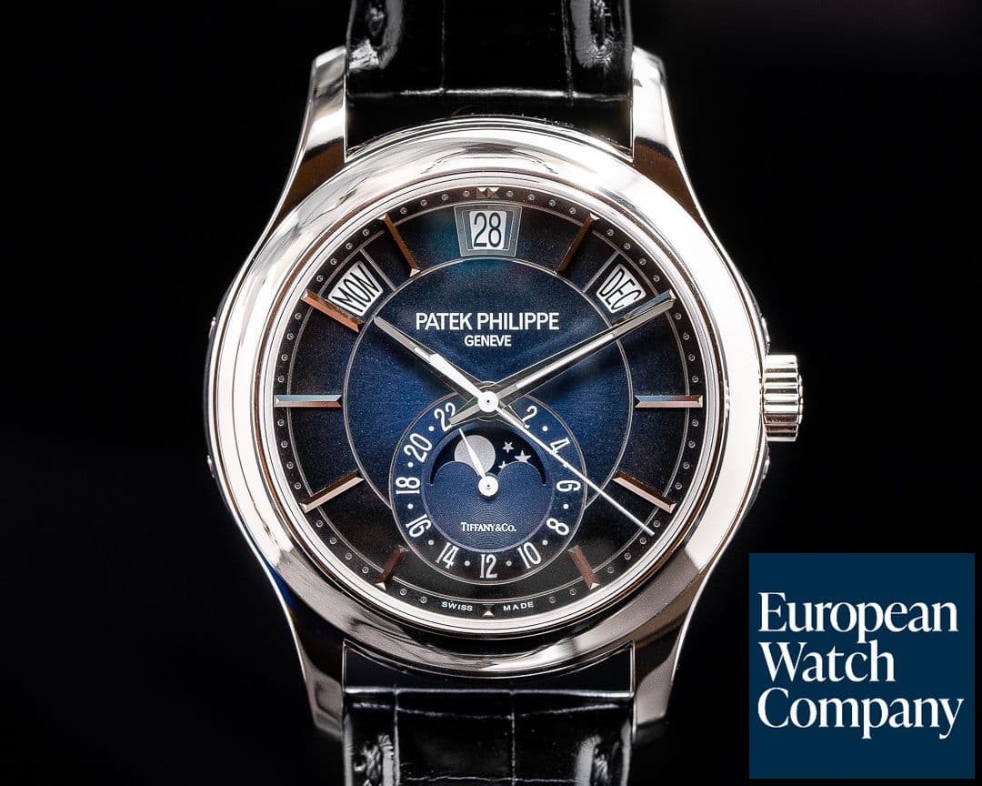 Image of Patek Philippe Annual Calendar 5205G-013 Blue Dial 18K White Gold "TIFFANY & CO" UNWORN