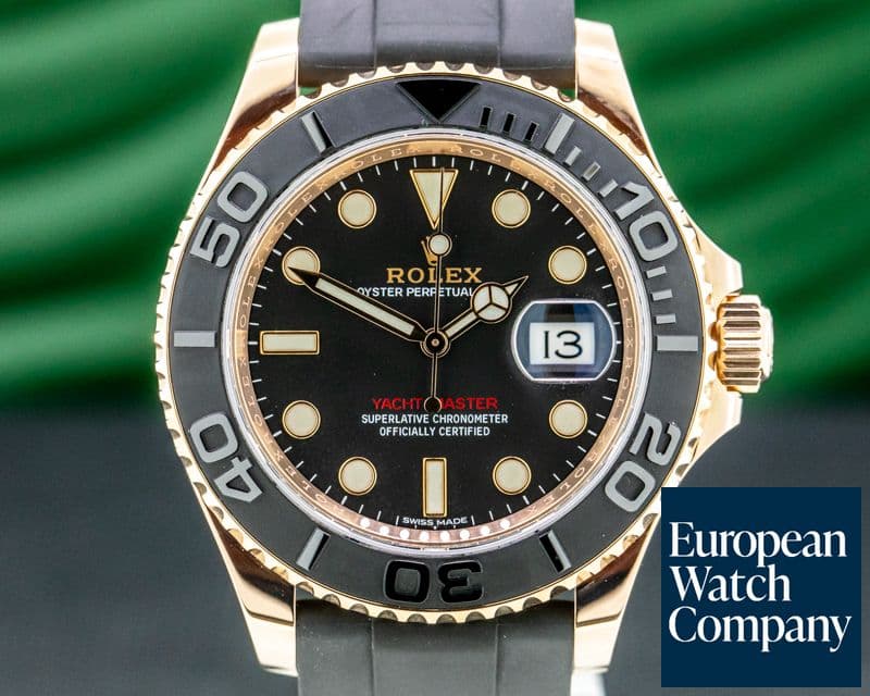 Image of Rolex Yacht Master 116655 18K Rose Gold / Rubber 40MM