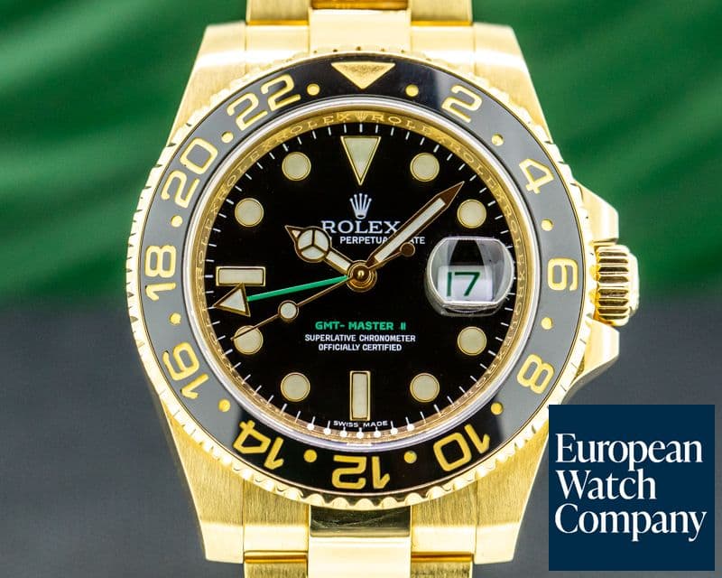 Image of Rolex GMT Master II Black Dial 18K Yellow Gold / Bracelet