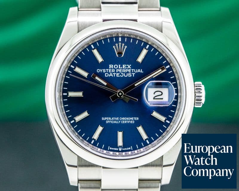 Image of Rolex Datejust 126200 Blue Stick Dial / Oyster Bracelet