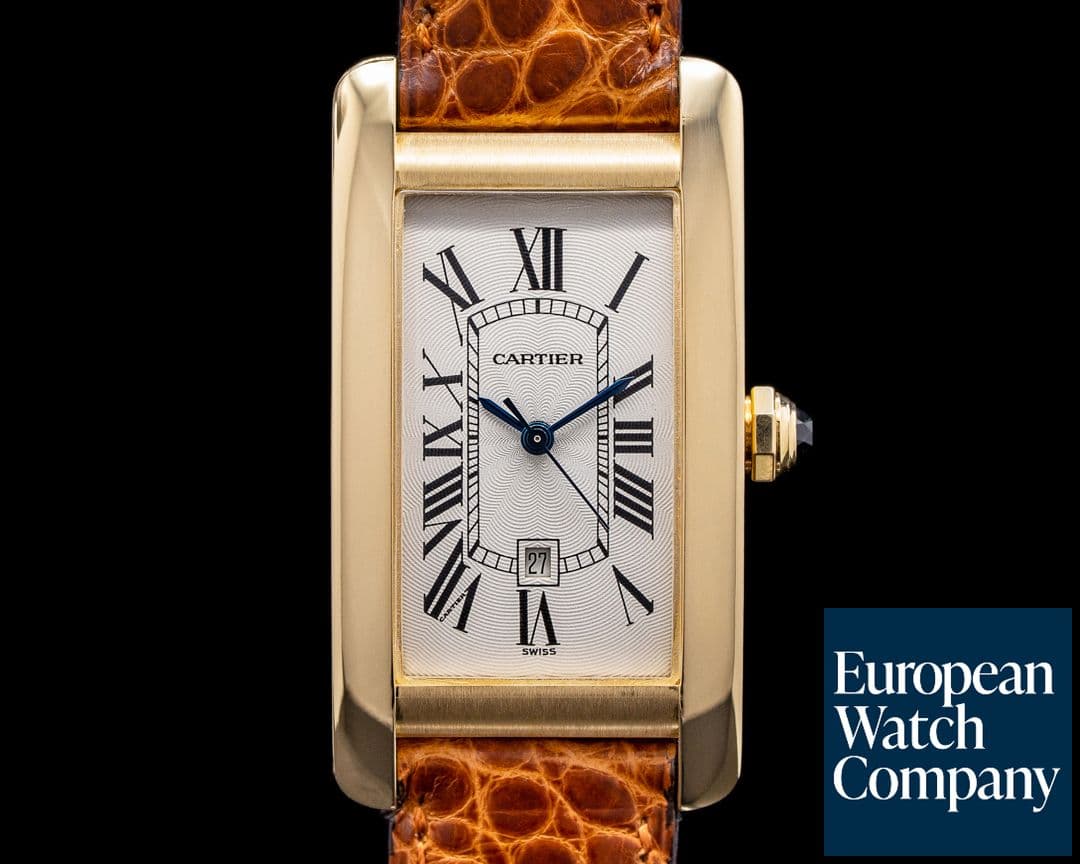 Image of Cartier Tank Americaine 1725 Medium Mens 18K Yellow Gold