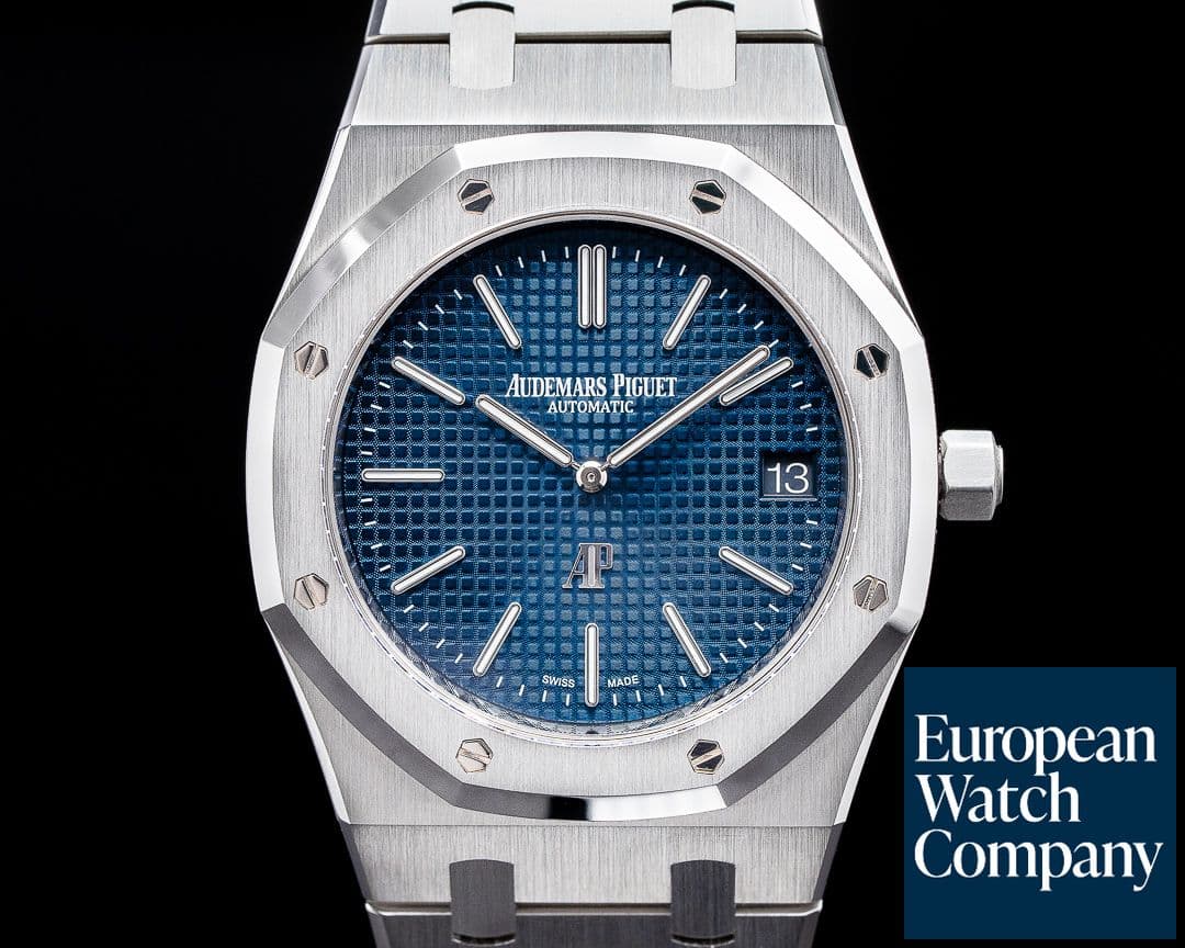 Image of Audemars Piguet Royal Oak 15202ST Extra Thin Blue Dial SS FULL SET