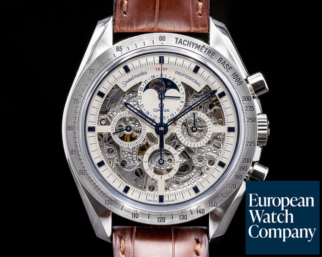 Image of Omega Speedmaster Moon Phase Platinum / Skeleton 3688.30.32 RARE 57 PIECES