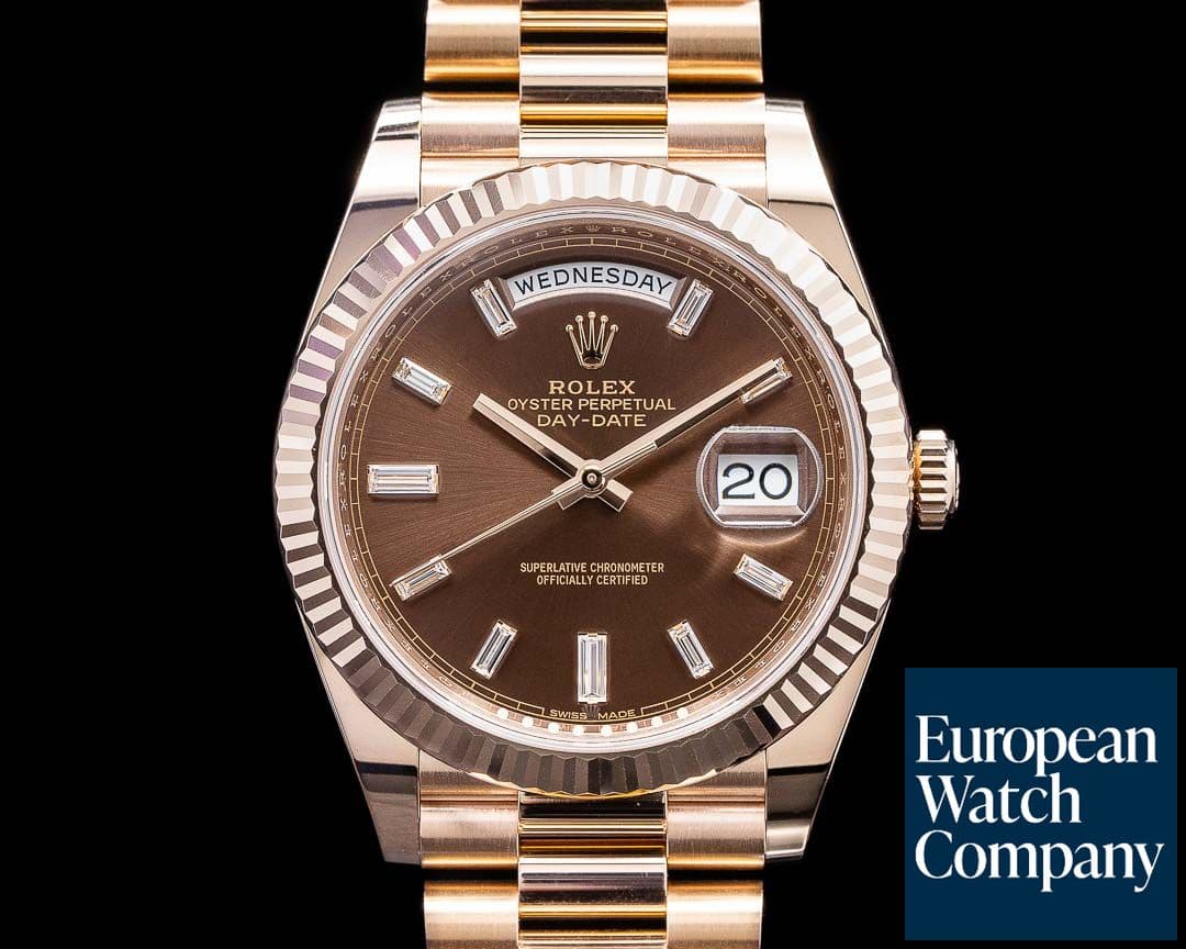 Image of Rolex Day Date Presidential Everose Gold Chocolate Diamond Dial 40MM 