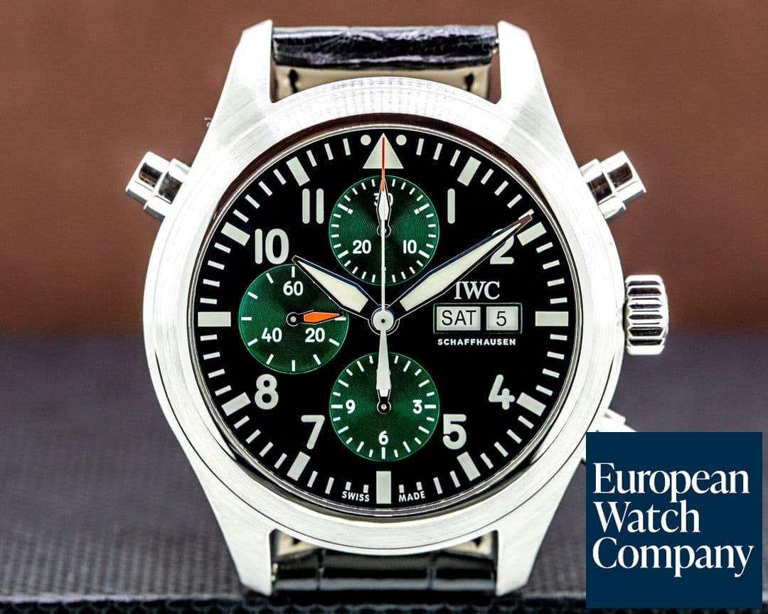 Image of IWC Pilot Double Chronograph Edition "Latinoamerica" Green Dial RARE
