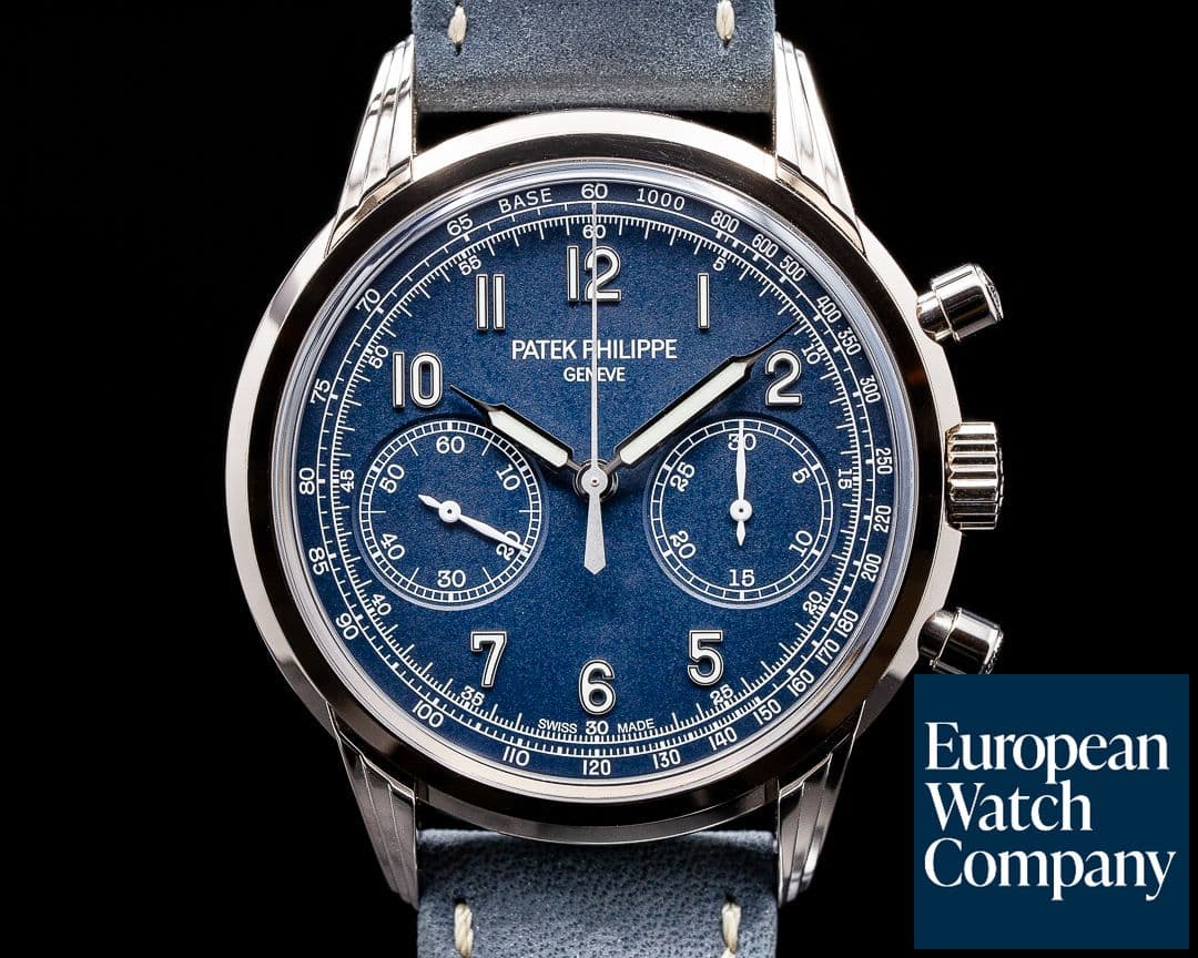 Image of Patek Philippe Chronograph 5172G 18K White Gold Blue Dial 