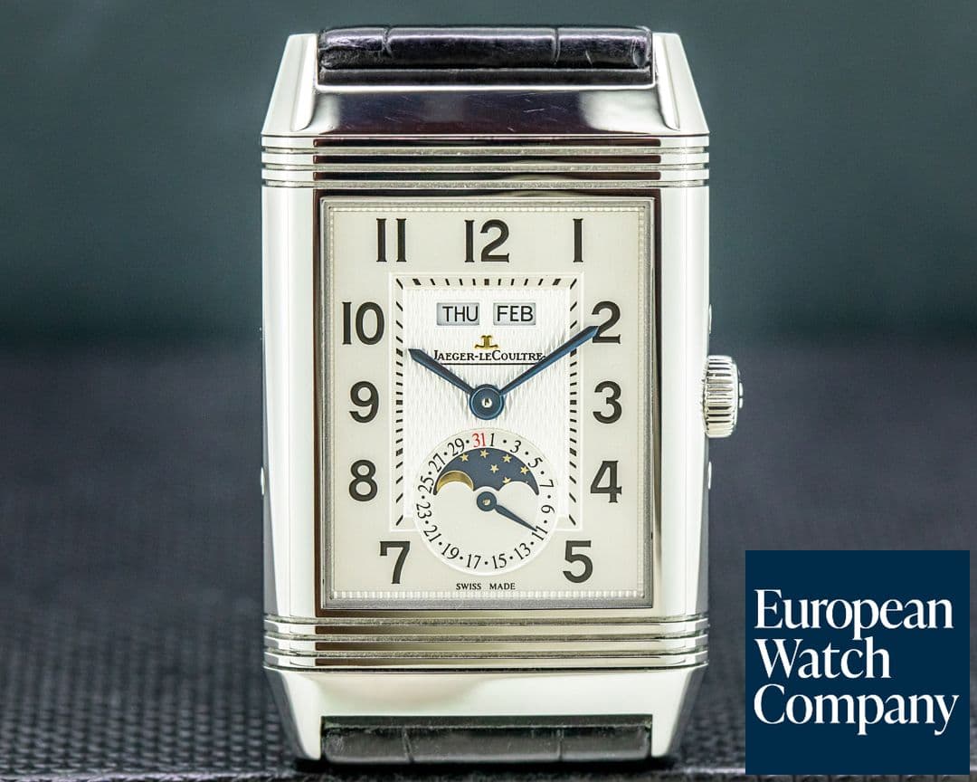 Image of Jaeger LeCoultre Reverso Grande Calendar SS Silver Dial 