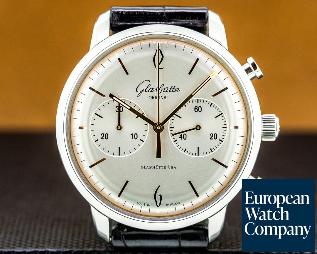 Image of Glashutte Original Senator Sixties Chronograph SS Silver Dial