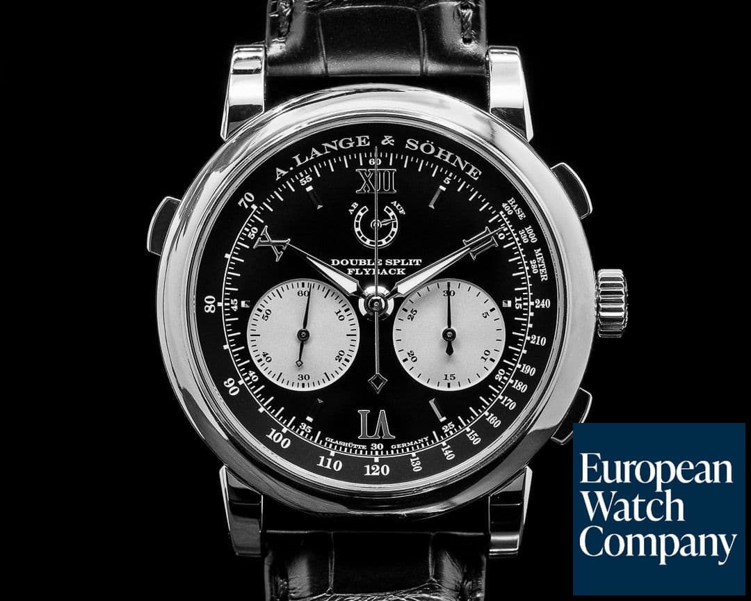 Image of A. Lange and Sohne Datograph 404.035 Double Split Black Dial Platinum + Deployant