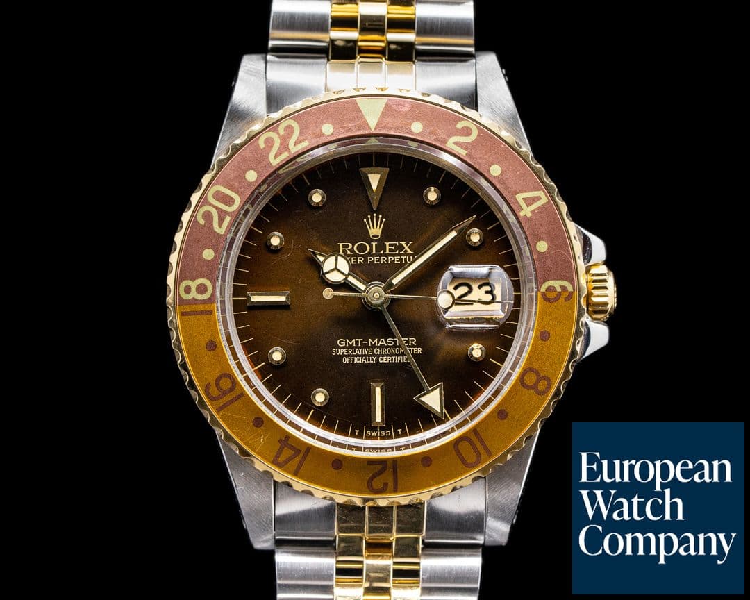 Image of Rolex GMT Master Brown Nipple Dial "Root Beer" Bezel c. 1979 NICE