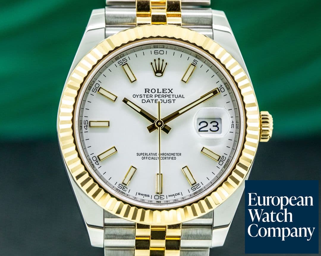 Image of Rolex Datejust 41 White Stick Dial 18K / SS