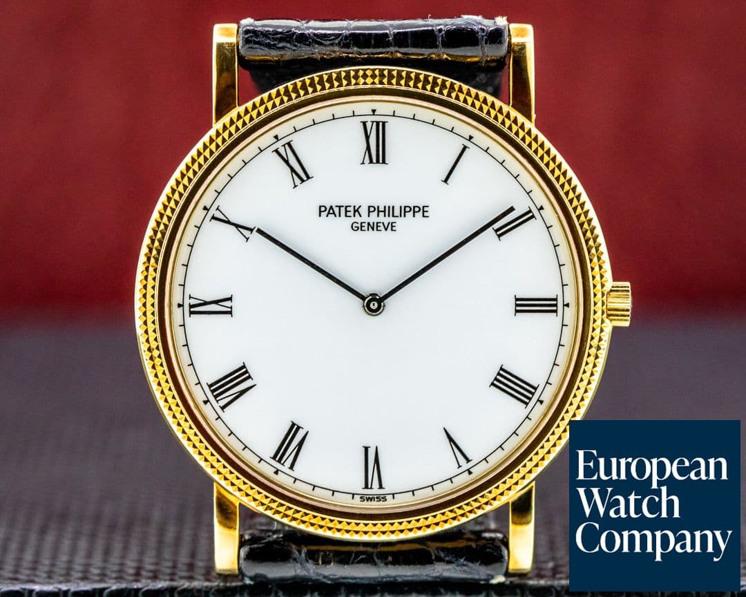 Image of Patek Philippe Calatrava 18K Yellow Gold Manual Wind Silver Roman Dial SHARP