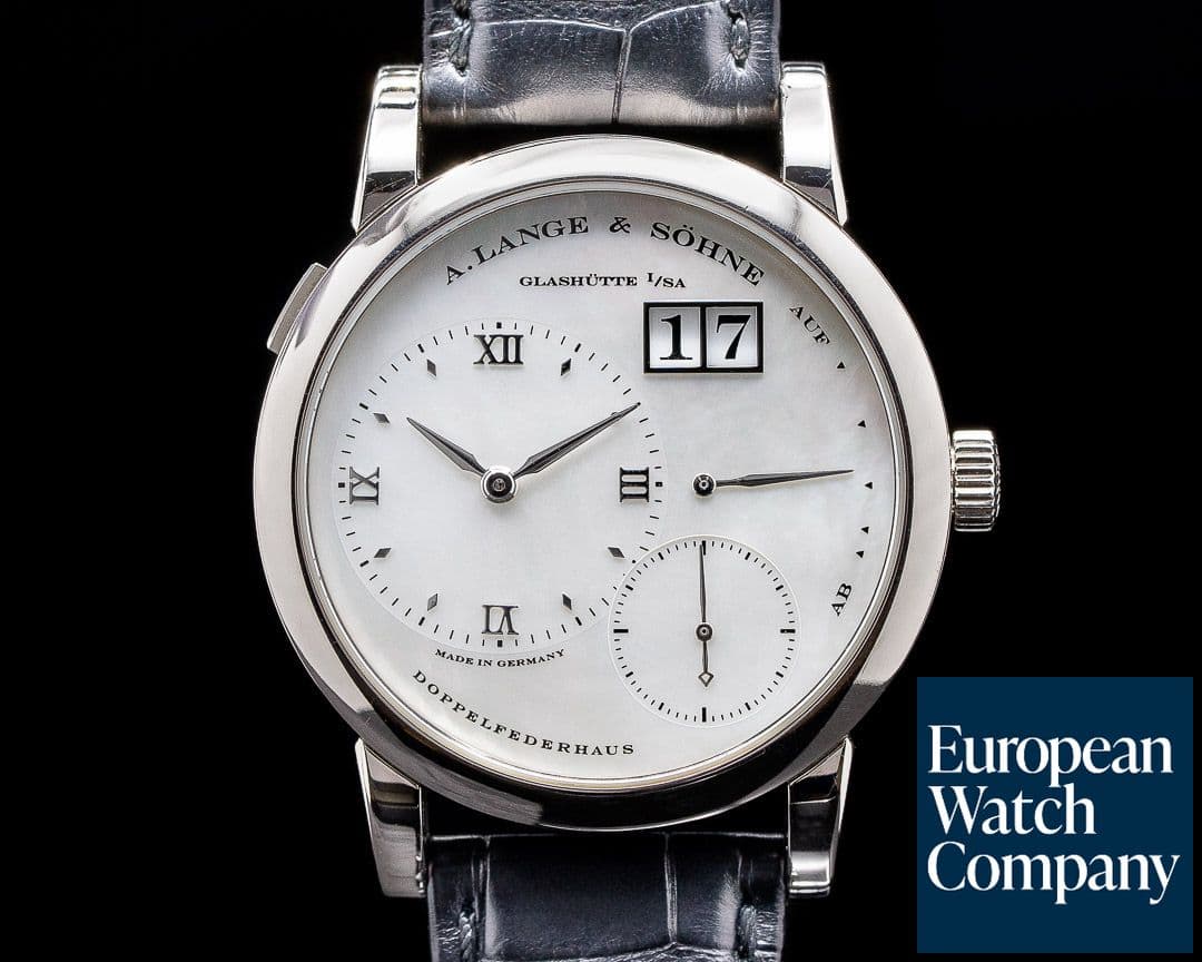 Image of A. Lange and Sohne Lange 1 110.029 White Gold Mother of Pearl Dial / Deployant RARE