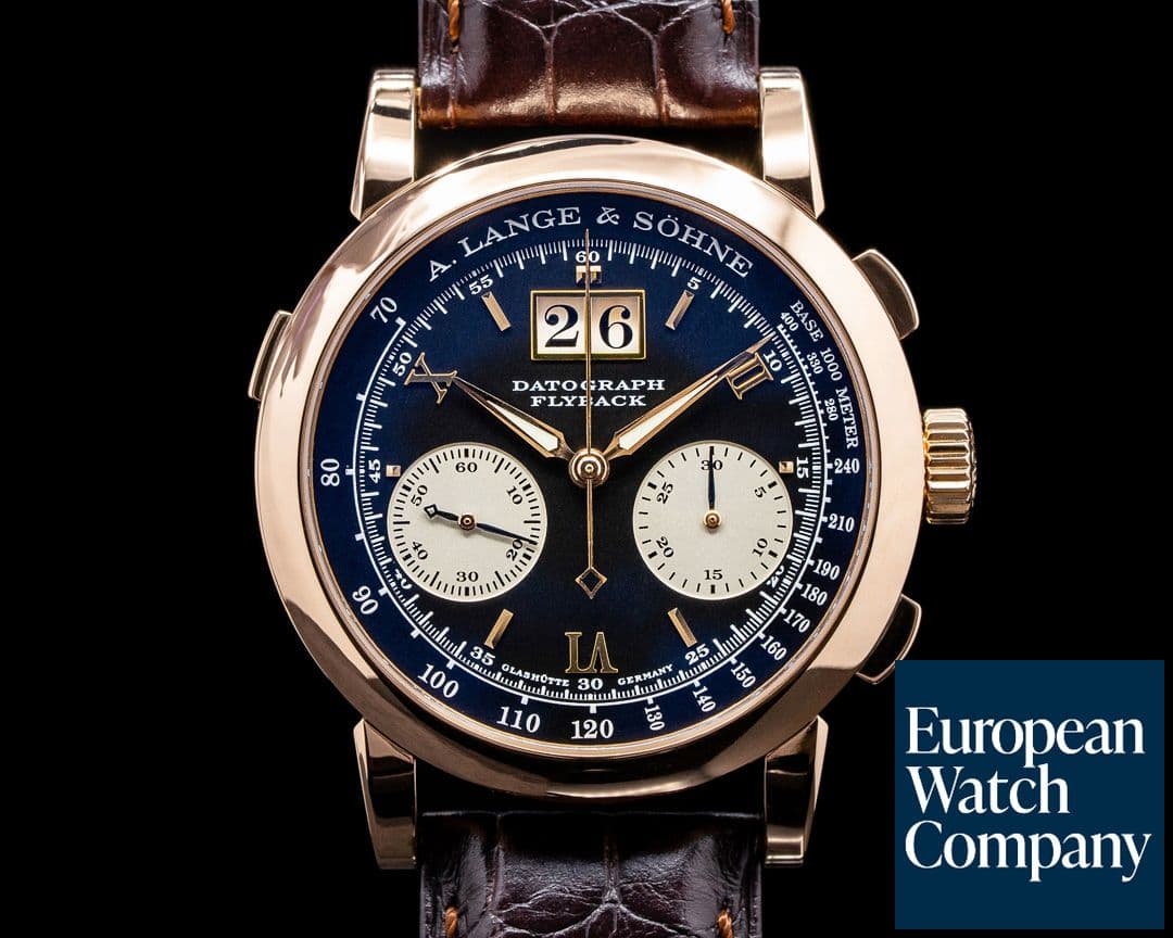 Image of A. Lange and Sohne Datograph 403.031 18K Rose Gold Black Dial COMPLETE "DUFOUR"
