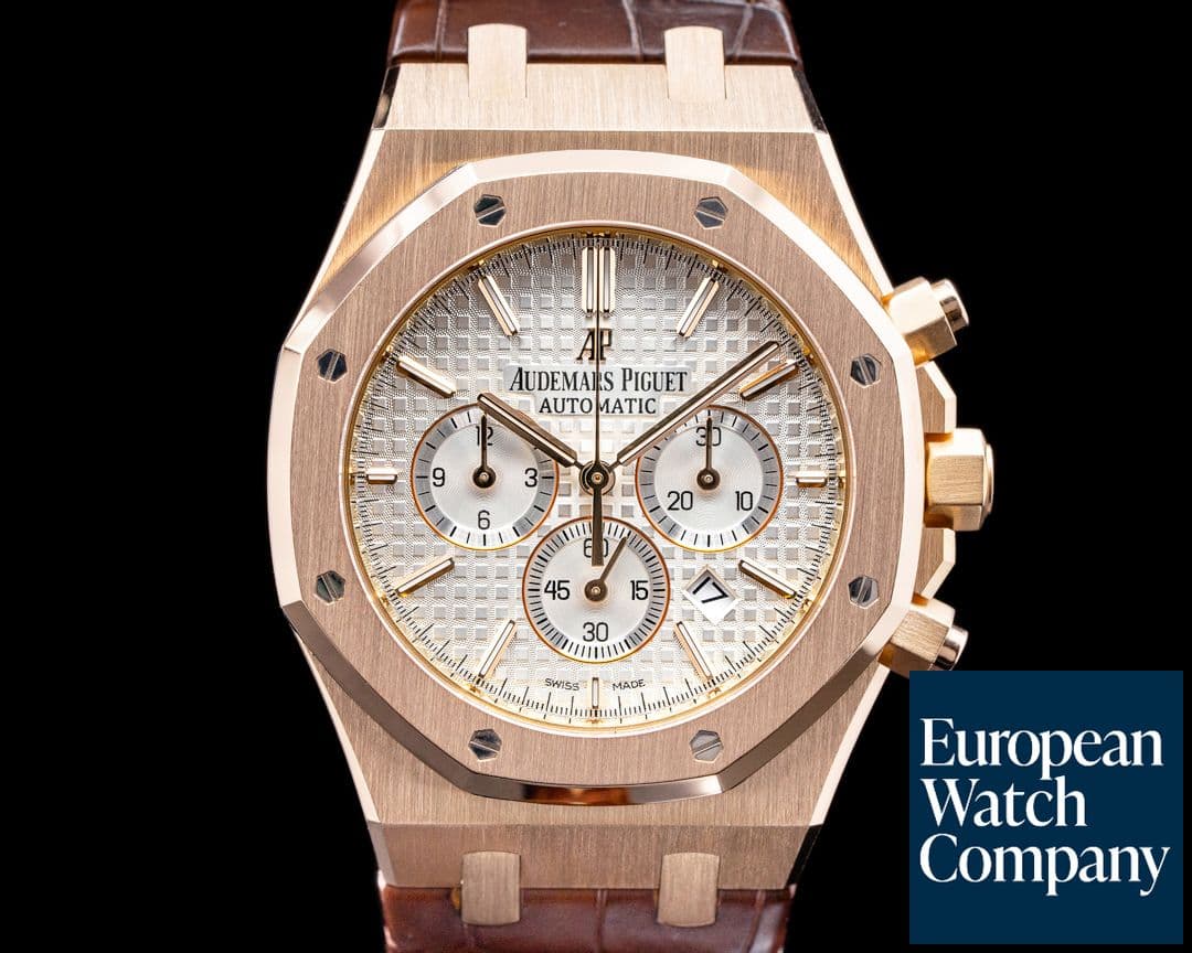 Image of Audemars Piguet Royal Oak 26320OR Chronograph Silver Dial / Brown Strap NICE