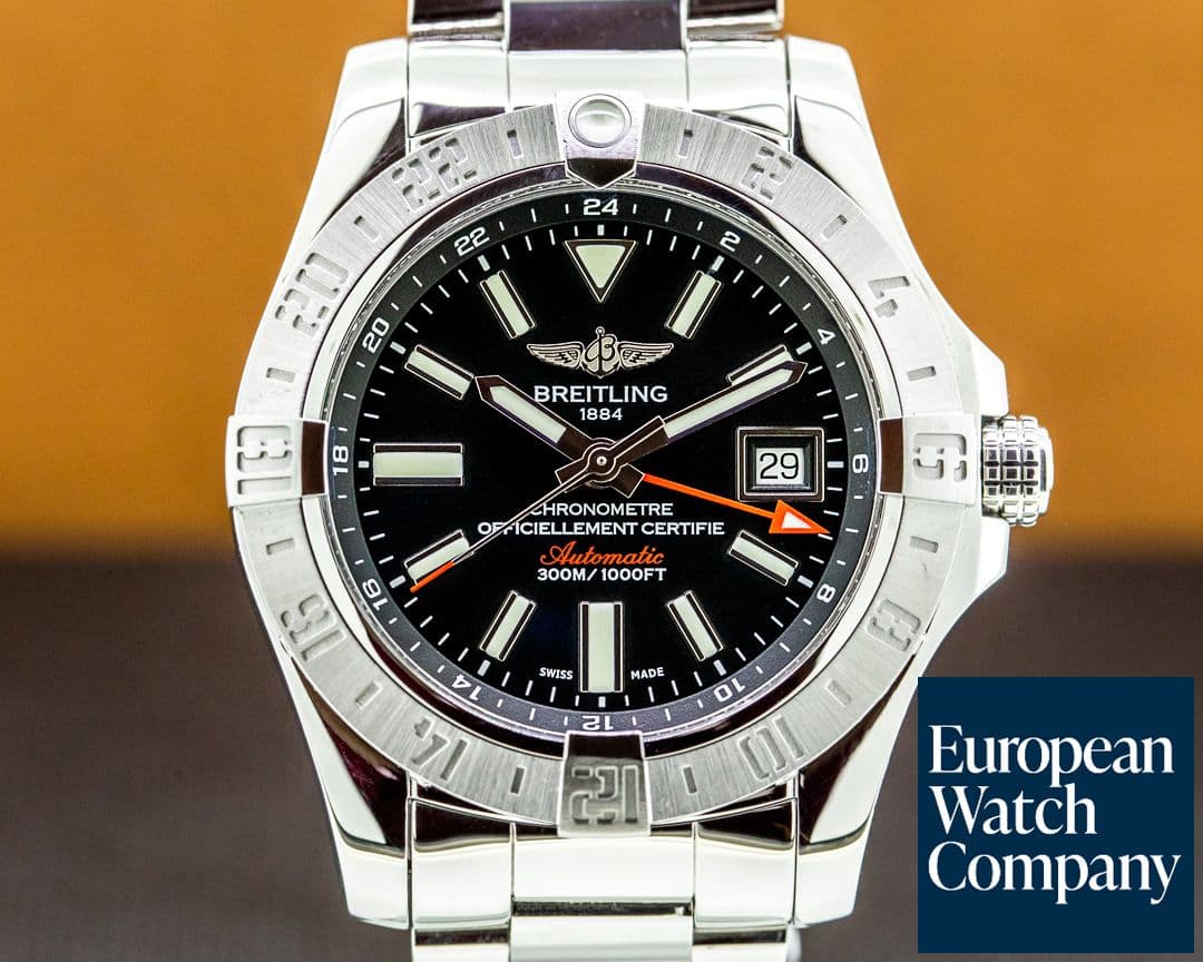 Image of Breitling Avenger II GMT Black Dial SS 2019
