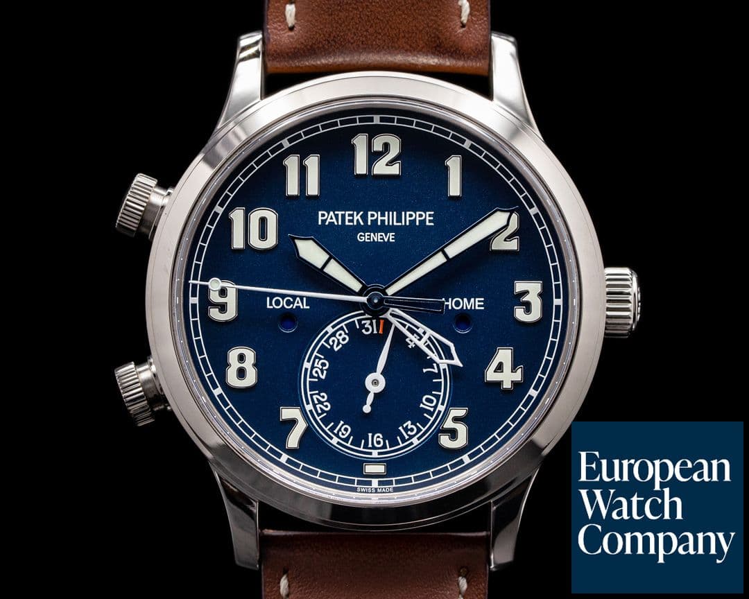 Image of Patek Philippe Calatrava 5524G Pilot Travel Time 18k White Gold 