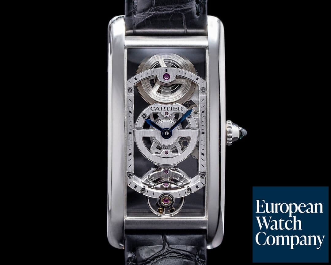 Image of Cartier Tank Cintree WHTA0009 Skeleton Platinum LIMITED RARE