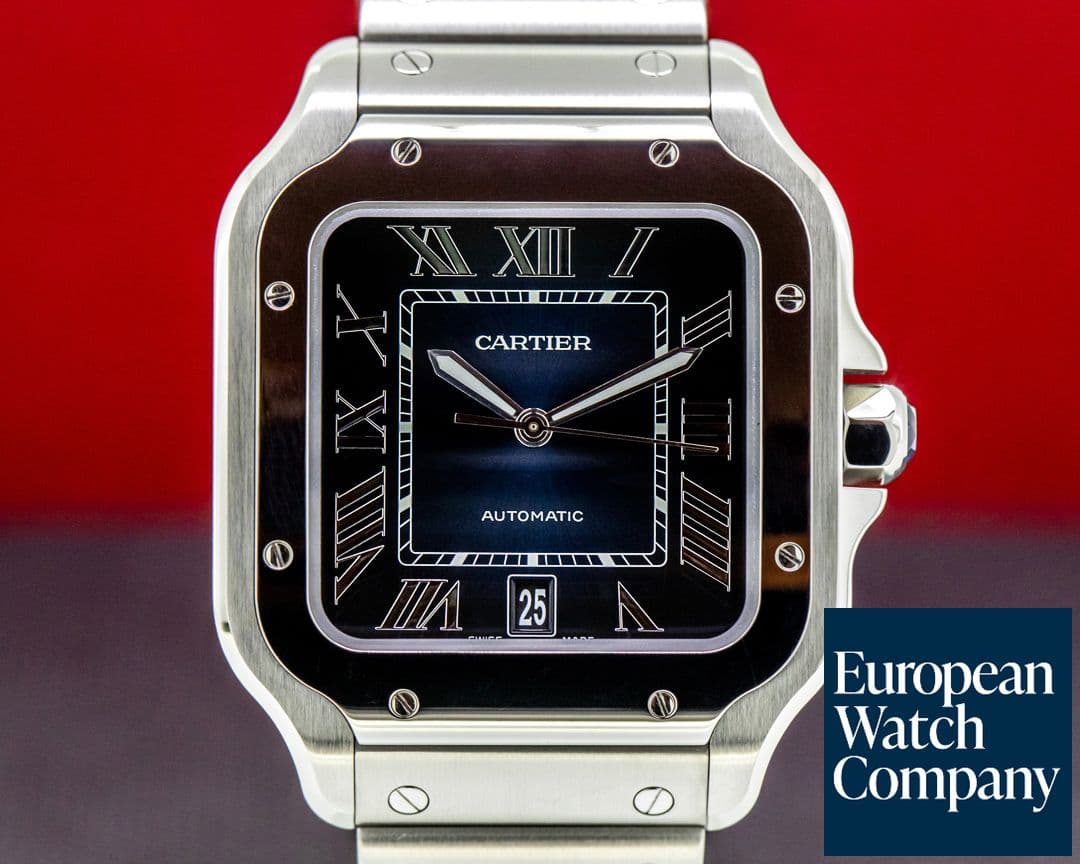 Image of Cartier Santos Large SS / SS Blue Dial Automatic NEW MODEL UNWORN