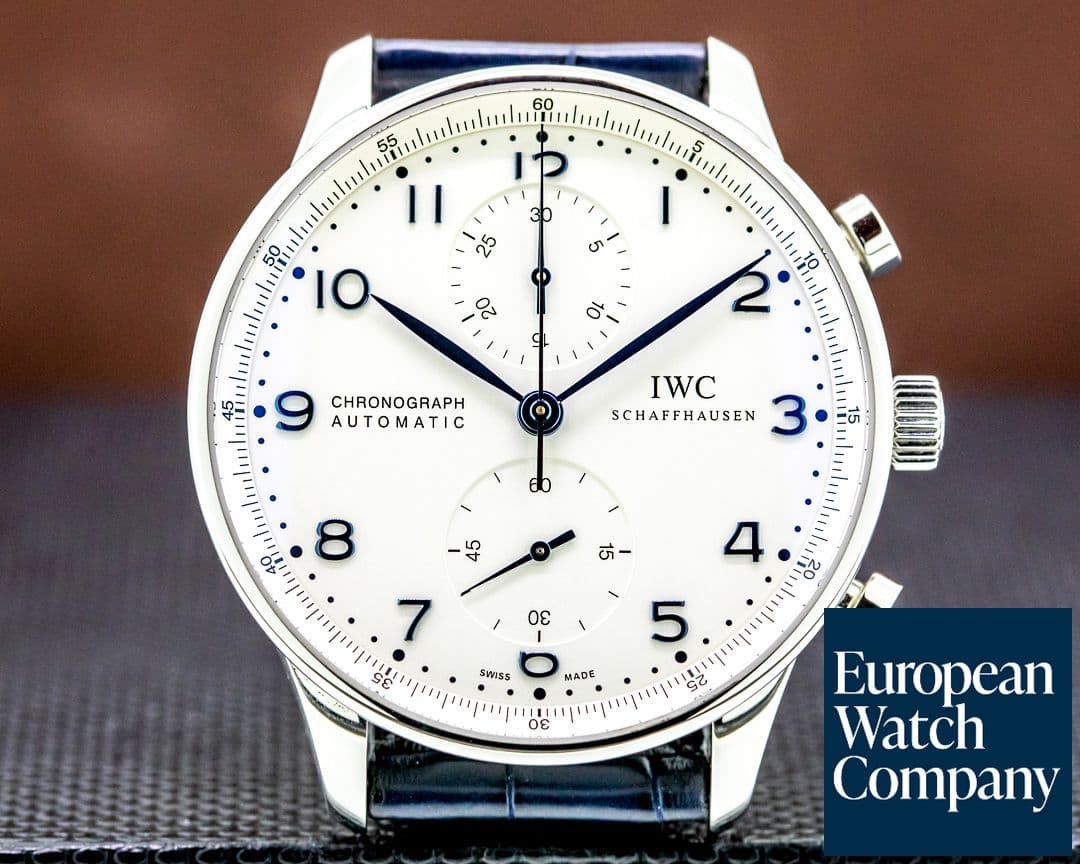 Image of IWC Portuguese Chronograph SS Silver Dial / Blue Numerals