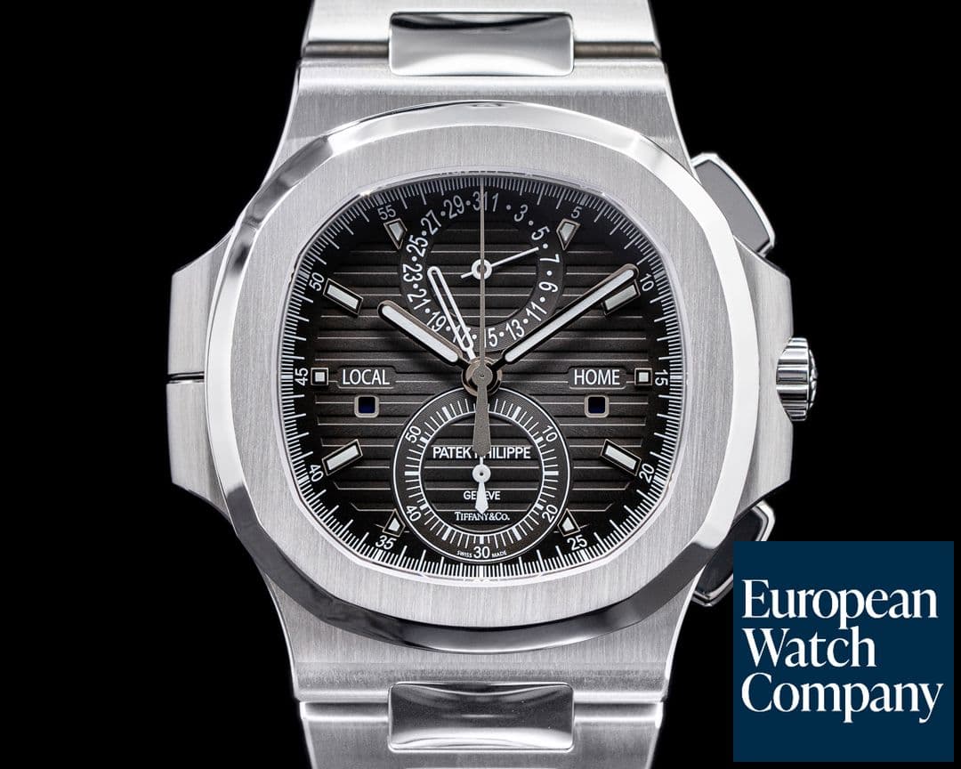 Image of Patek Philippe Nautilus 5990 "TIFFANY & CO" Travel Time Chronograph GMT FULL SET 