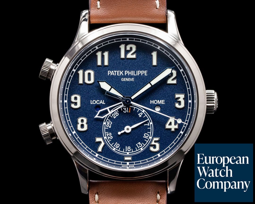 Image of Patek Philippe Calatrava 5524G Pilot Travel Time 18k White Gold 