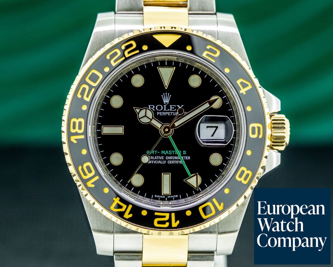 Image of Rolex GMT Master II 116713LN  SS / 18K Yellow Gold Black Dial 