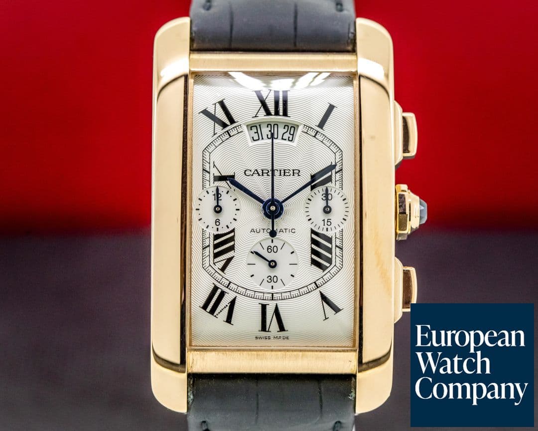 Image of Cartier Tank Americaine XL Chronograph 18K Rose Gold