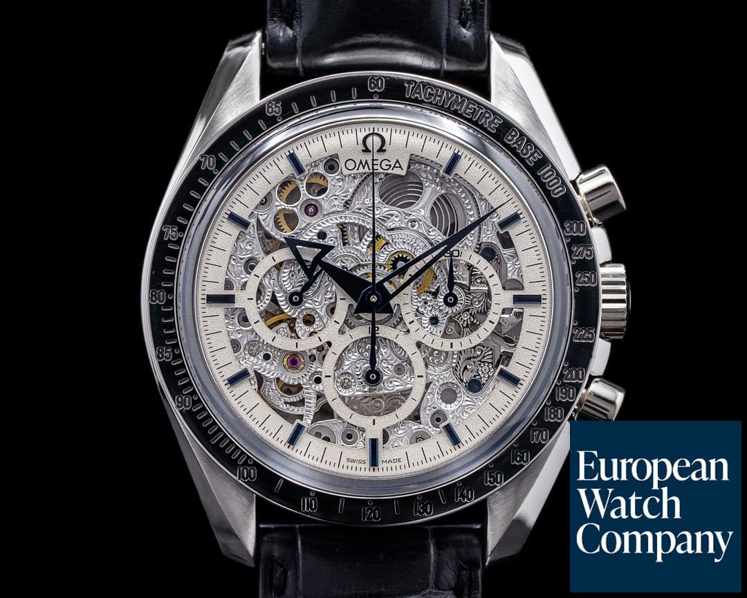 Image of Omega Speedmaster Broad Arrow Platinum / Skeleton 3658.50.31 RARE 21 PIECES 
