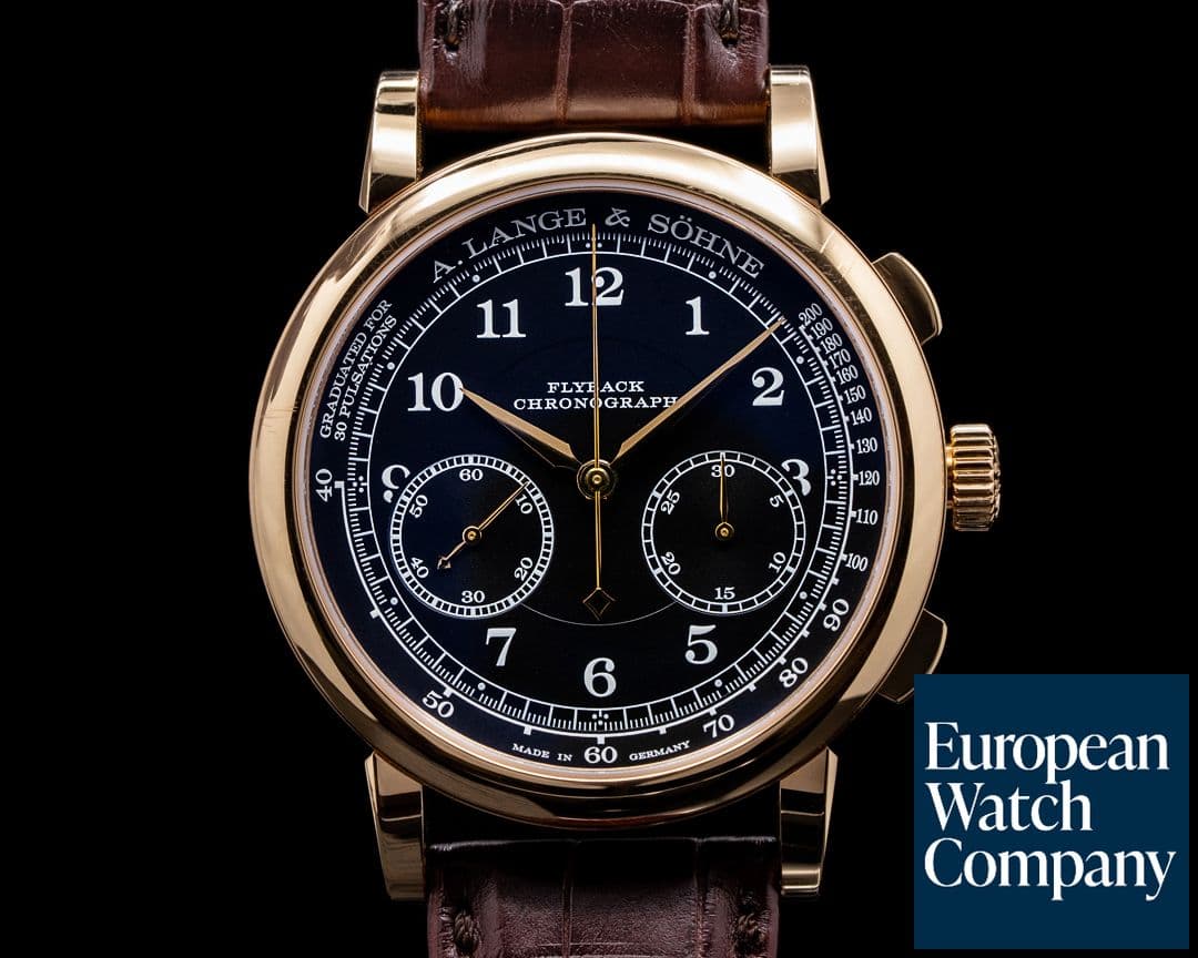 Image of A. Lange and Sohne 1815 Flyback 414.031 Chronograph Black Dial 18K Rose Gold 